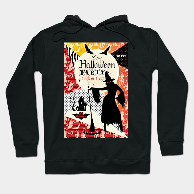 Dark Haunted House Halloween Party Festival Modern abstract design, pumpkin, magic night sky and more / Holiday gifts Hoodie by sofiartmedia